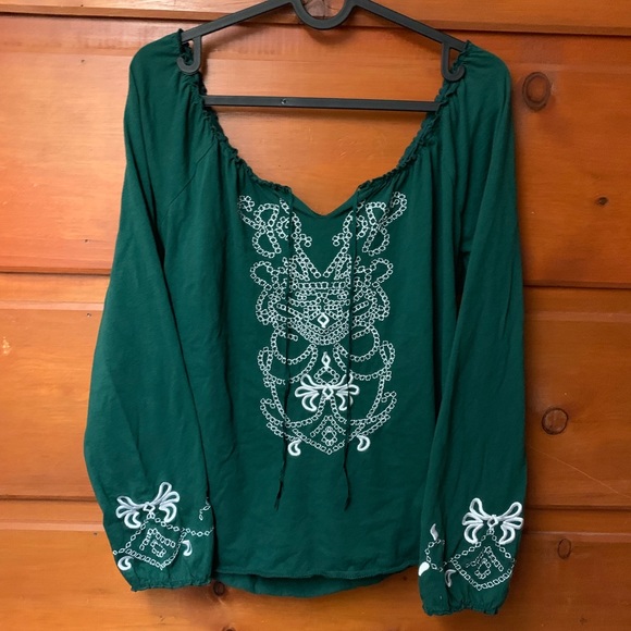 Kenar green loose shoulder long sleeve - Picture 1 of 2